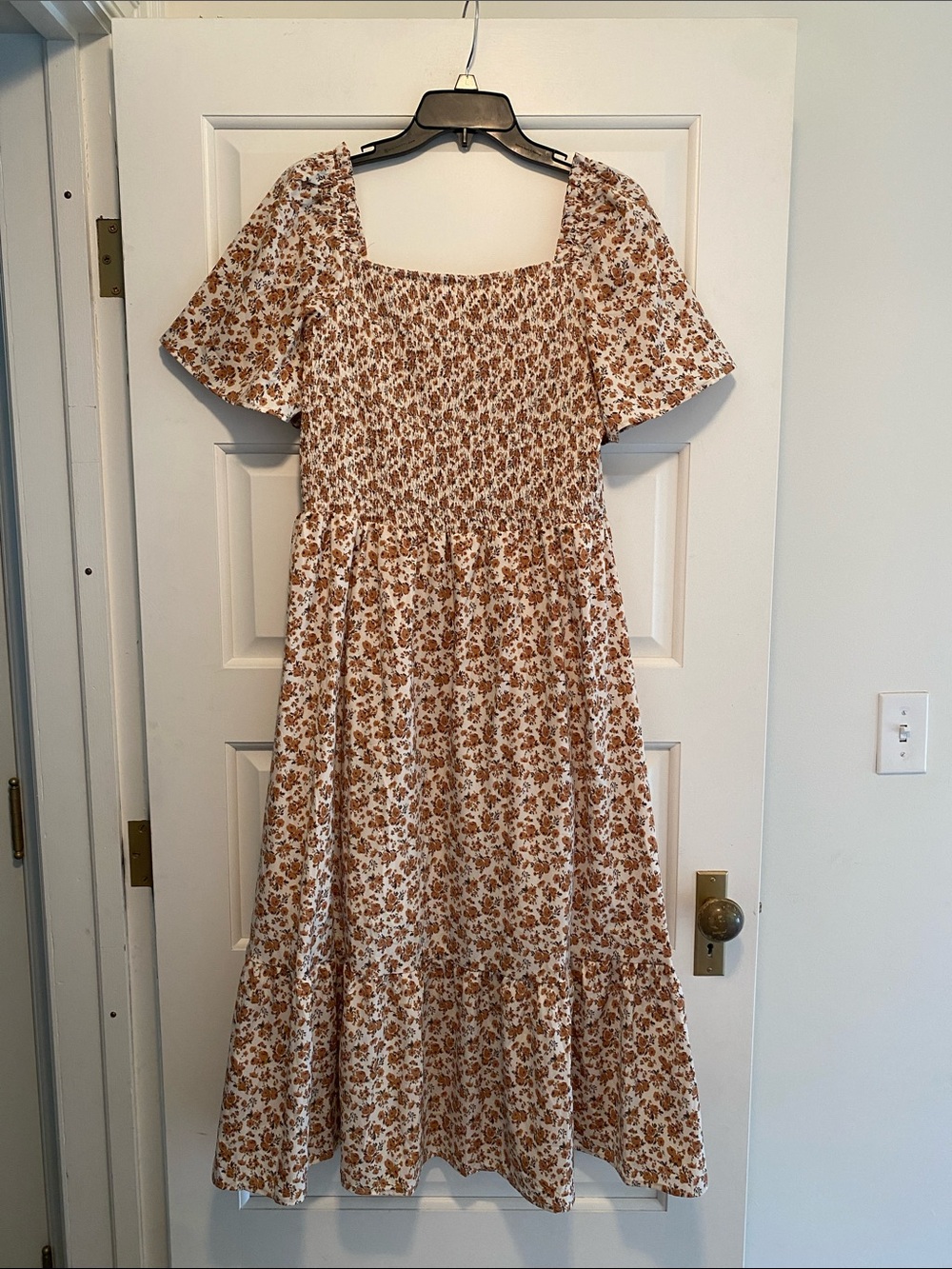 Flowy brown floral dress